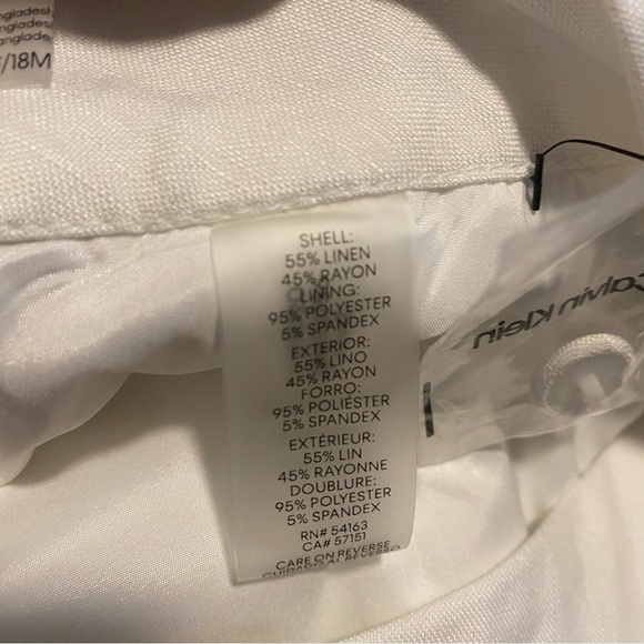 NWT Calvin Klein White Linen Pants Size 18W - Picture 10 of 11